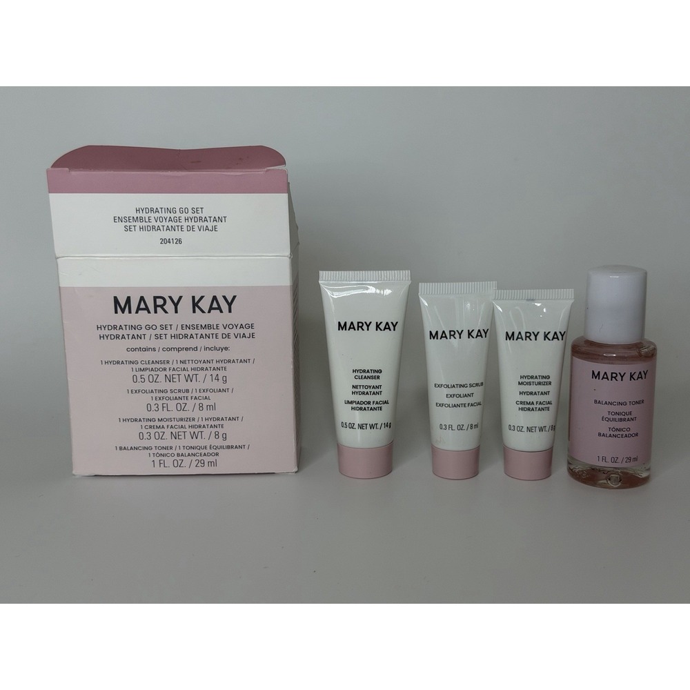Mary Kay Hydrating Go Set 204126 Sample Size Cleanser Toner Exfoliant NEW Travel